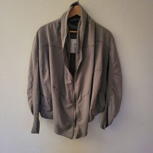 Pure + Good Anthropologie Full Zip Cocoon Jacket Army Olive Green Size Medium